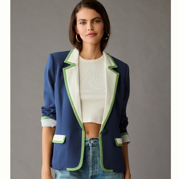 NWT Anthropologie Maeve Colorblock Blazer size S - Picture 1 of 15